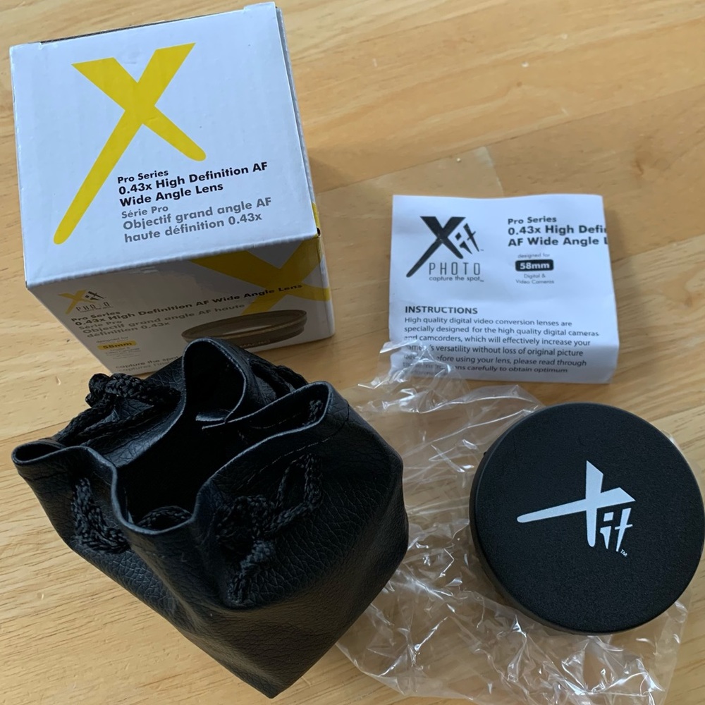 Xit Photo wide angle lens High definition 58mm 0.43x New in box